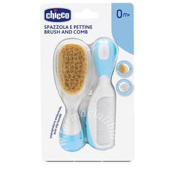 Chicco spazzola + pettine azzurro