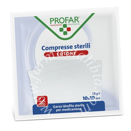 Garza idrofila profar compressa sterile 10x10 cm 25 pezzi