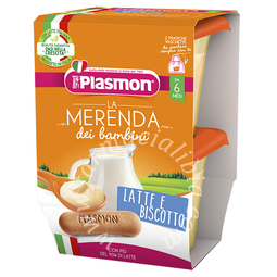Plasmon la merenda dei bambini merende latte biscotto asettico 2 x 120 g