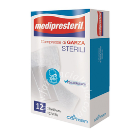 Garza compressa medipresteril 12/8 fu 18x40cm 12 pezzi