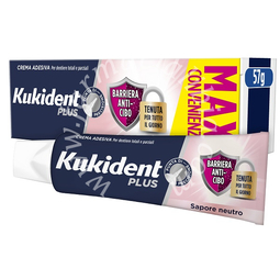 Kukident plus barriera anti-cibo neutro crema adesiva dentiere 57 g