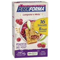 Pesoforma biscotti lampone e mela 16 biscotti x 33g 8 pasti sostitutivi