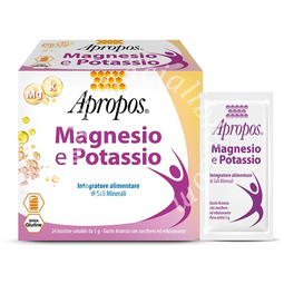 Apropos magnesio potassio 24 bustine da 5 g gusto arancia - Farmacia Libia
