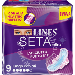 Lines seta ultra assorbenti lungo ali dwct 9 pezzi