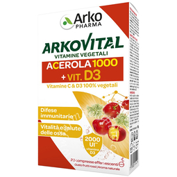 Arkovital vitamine c+d3 20 compresse effervescenti gusto frutti rossi