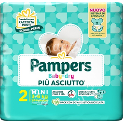 Pampers baby dry pannolino downcount mini 24 pezzi
