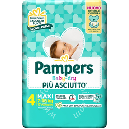 Pampers baby dry pannolino downcount maxi 17 pezzi