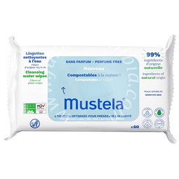 Mustela salviette acqua compostabili senza profumo 60 pezzi