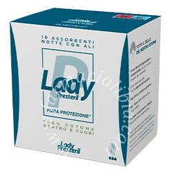 Lady presteril assorbenti notte con ali ripiegati biodegradabili 10 pezzi