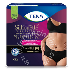 Pannolone a mutandina assorbente tena silhouette noir m vita bassa 12 pezzi