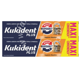 Kukident bipacco morso insuperabile crema adesiva dentiere 57 g x 2