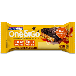 Pesoforma one & go barretta fondente caramello 62 g con edulcorante