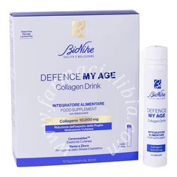 Defence my age collagene drink 10 flaconcini da 30 ml gusto pesca senza glutine naturalmente privo di lattosio con edulcorante