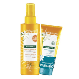 Klorane poly olio secco tamanu monoi spf30 200 ml + shampoo doccia doposole monoi 75 ml