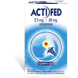 Actifed 2,5 mg + 60 mg compresse  actifed 2,5 mg/10 ml + 60 mg/10 ml sciroppo  triprolidina cloridrato, pseudoefedrina cloridrato 12 compresse