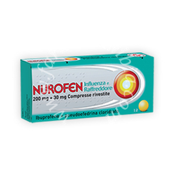 Nurofen influenza e raffreddore 200 mg + 30 mg compresse rivestite  ibuprofene + pseudoefedrina cloridrato 12 compresse rivestite