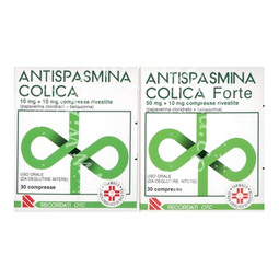 Antispasmina colica 10 mg + 10 mg compresse rivestite  antispasmina colica forte 50 mg + 10 mg compresse rivestite  papaverina cloridrato + belladonna 30 compresse