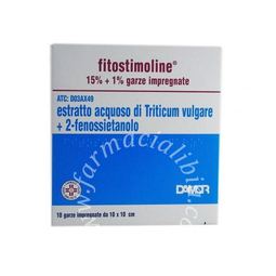 Fitostimoline 15% garze impregnate  estratto acquoso di triticum vulgare 10 garze