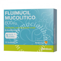 Fluimucil mucolitico 600 mg granulato per soluzione orale  n-acetilcisteina 10 bustine