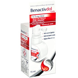 Benactivdol gola 8,75 mg/dose spray per mucosa orale, soluzione  flurbiprofene soluzione, 15ml in flacone hdpe