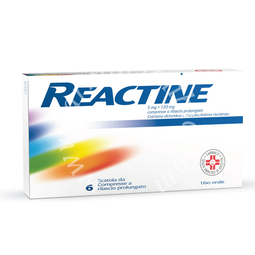 Reactine 5 mg + 120 mg compresse a rilascio prolungato  cetirizina dicloridrato; pseudoefedrina cloridrato prolungato, 6 compresse in blister pvc-aclar-al