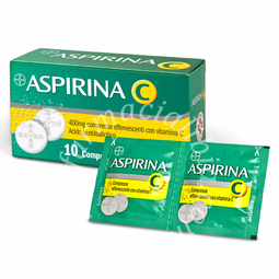 Aspirina 400 mg compresse effervescenti con vitamina c  acido acetilsalicilico + acido ascorbico 10 compresse in strip al/pe/carta-pe/al/surlyn