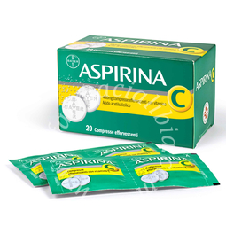 Aspirina 400 mg compresse effervescenti con vitamina c  acido acetilsalicilico + acido ascorbico 20 compresse in strip al/pe/carta-pe/al/surlyn