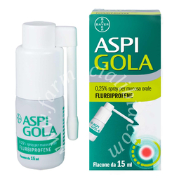 Aspi gola 0,25% spray per mucosa orale  flurbiprofene flacone da 15 ml