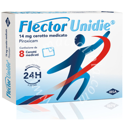 Flector unidie 14 mg, cerotto medicato  piroxicam cerotto medicato 8 cerotti