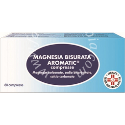 Magnesia bisurata aromatic compresse  magnesio carbonato  sodio bicarbonato  calcio carbonato pastiglie 80 pastiglie