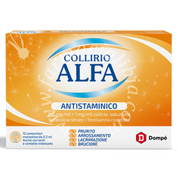 Collirio alfa antistaminico 0,8 mg/ml + 1 mg/ml collirio, soluzione  nafazolina nitrato e tonzilamina cloridrato 10 contenitori monodose 0,3 ml