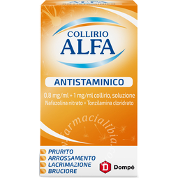 Collirio alfa antistaminico 0,8 mg/ml + 1 mg/ml collirio, soluzione  nafazolina nitrato e tonzilamina cloridrato flacone 10 ml
