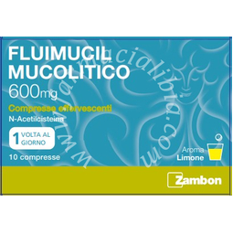 Fluimucil mucolitico 600 mg compresse effervescenti  n-acetilcisteina effervescenti, 10 compresse in blister al/pe
