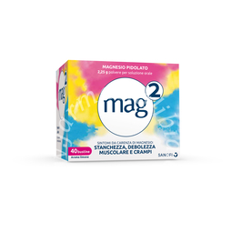 Mag2 1,5 g/10 ml soluzione orale  mag2 2,25 g polvere per soluzione orale  magnesio pidolato 40 bustine