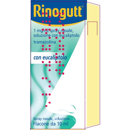 Rinogutt 1 mg/ml spray nasale soluzione con eucaliptolo  tramazolina nasale, soluzione con eucaliptolo  flacone da 10 ml