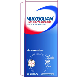 Mucosolvan 15 mg/5 ml sciroppo gusto frutti di bosco  ambroxolo flacone 200 ml gusto frutti di bosco