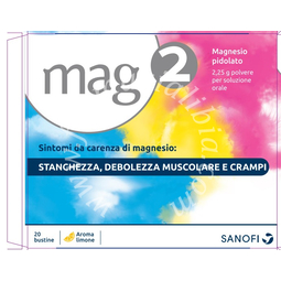 Mag2 1,5 g/10 ml soluzione orale  mag2 2,25 g polvere per soluzione orale  magnesio pidolato 20 bustine