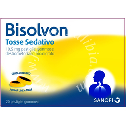 Bisolvon tosse sedativo 10,5 mg pastiglie gommose  destrometorfano bromidrato 20 pastiglie gommose