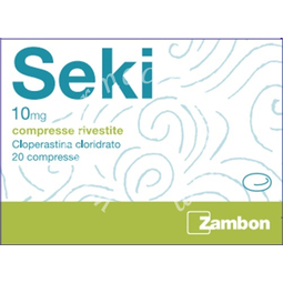 Seki 10 mg compresse rivestite  cloperastina cloridrato  seki 35,4mg/ml gocce orali, sospensione  seki bambini 4,4 mg compresse masticabili  cloperastina fendizoato 20 compresse