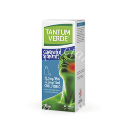 Tantum verde gengivite e stomatite 22,5 mg/15 ml + 7,5 mg/15 ml collutorio  benzidamina cloridrato/cetilpiridinio cloruro 1 flacone 240 ml