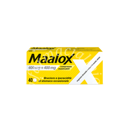 Maalox 400 mg + 400 mg compresse masticabili  magnesio idrossido + alluminio ossido, idrato 40 compresse