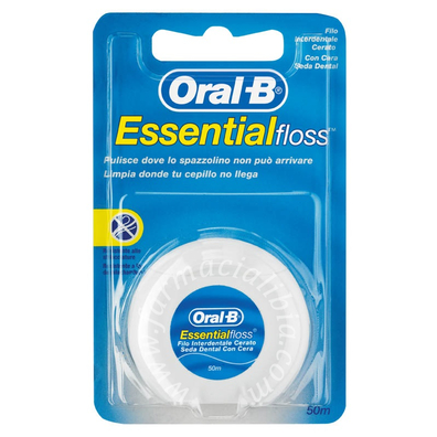 Oralb essentialfloss filo interdentale cerato 50 metri gusto menta