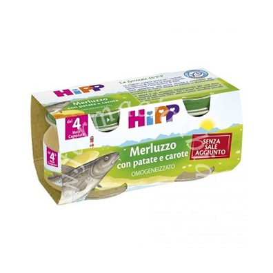 Hipp omogeneizzato merluzzo carote patate 2x80 g
