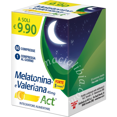 Melatonina+forte 5 complex e valeriana act 60 compresse