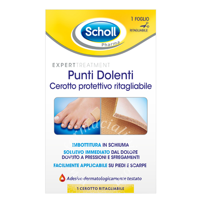 Scholl punti dolenti cerotto protettivo ritagliabile doppio spessore per calli e duroni 1 pezzo