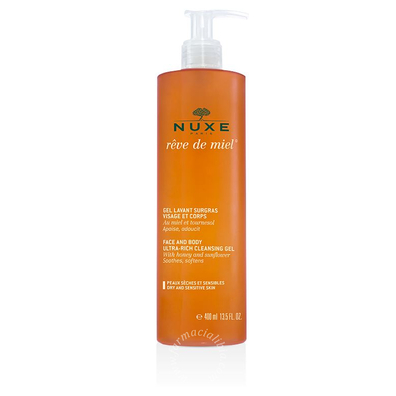 Nuxe reve de miel gel detergente viso e corpo 400 ml