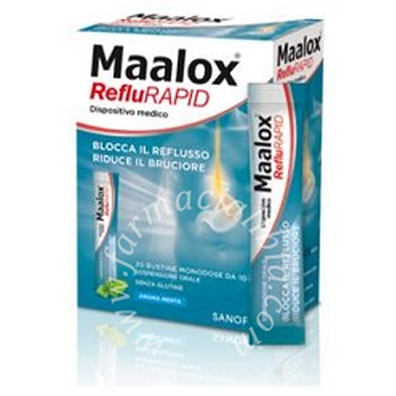 Sospensione orale maalox reflurapid 20 bustine monodose da 10 ml