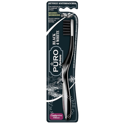 Forhans spazzolino black4white setole carbone