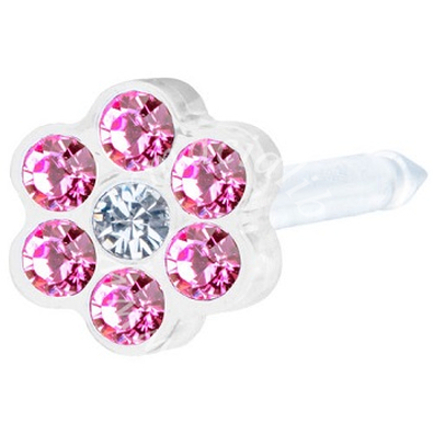 Blomdahl foralobo mp daisy 5mm rose/crystal