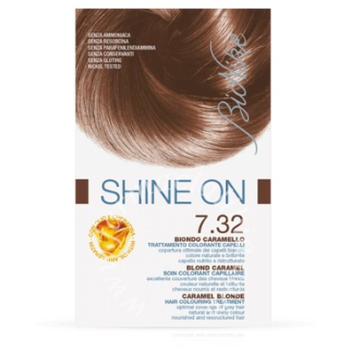 Bionike shine on trattamento colorante capelli biondo caramello 7.32